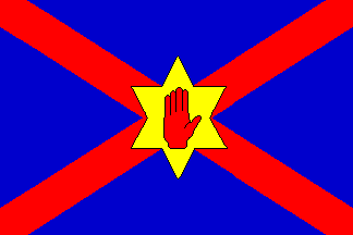 Ulster National Flag - Cross of St Patrick overlaid on the Cross of St Andrew.